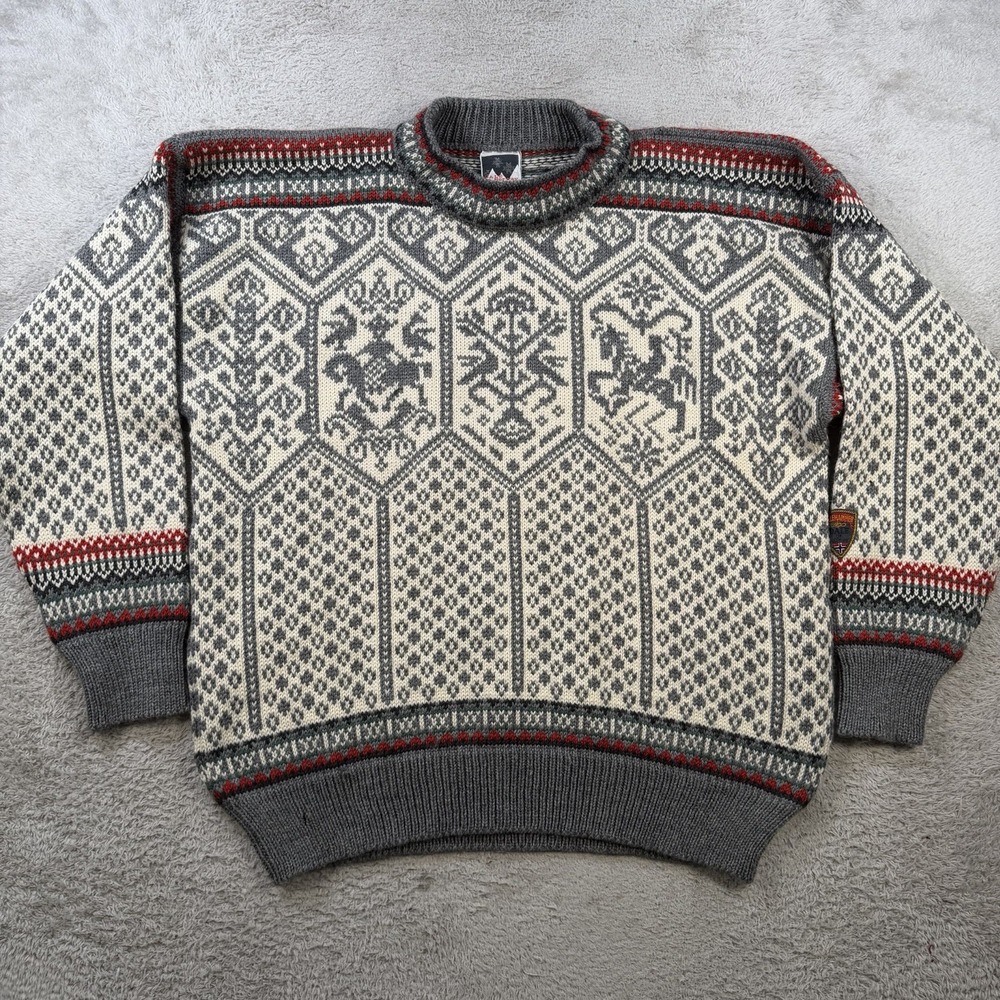 Vintage Dale Of Norway Sweater Mens XL 100% Wool Lillehammer Fair Isle Olympic